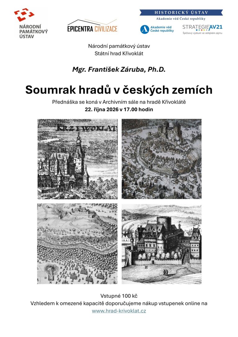 Přednáška pro veřejnost – SOUMRAK HRADŮ V ČESKÝCH ZEMÍCH – Mgr. František Záruba, Ph.D.